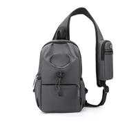 FANDARE Sport Sac de Poitrine Homme Sacs à Dos porté Travers avec Pochette à l'épaule & Porte-Eau bandoulière Femme Banane Ville randonnée Voyage Messager Outdoor Sling Crossbody Bag Gris foncé