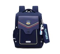 FANDARE Style Britannique Sacs à Dos pour Enfants avec Trousse à Crayons Sac a Dos Loisir d'école d'écolier Junior Cartable réfléchissant Fille Scolaire Primaire Élémentaire Collège Ecole Bleu Marine