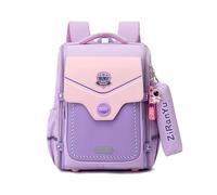 FANDARE Style Britannique Sacs à Dos pour Enfants avec Trousse à Crayons Sac a Dos Loisir d'école d'écolier Junior Cartable réfléchissant Fille Scolaire Primaire Élémentaire Collège Ecole Violet