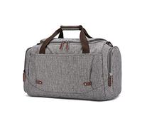 FANDARE Toile Sac de Voyage Rétro Weekend Homme en Bandoulière Sport Grand Femme Fourre-Tout Valise de Maternité Gris