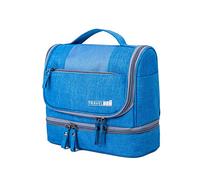 FANDARE Trousse de Toilette FemmeTrousses à Maquillage Sac Cosmétique Homme Trousse de Toilette Vanity Voyage Nécessaire de Toilette Sac Beauté avec la séparation sèche et Humide Conception Bleu