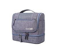 FANDARE Trousse de Toilette FemmeTrousses à Maquillage Sac Cosmétique Homme Trousse de Toilette Vanity Voyage Nécessaire de Toilette Sac Beauté avec la séparation sèche et Humide Conception Gris