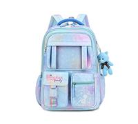 FANDARE Ultra-léger Sac à Dos Enfant Sacs Scolaires Filles Cartables Scolaires Sac d'école Sacs Scolaires pour 4-9 Année Étudiant Outdoor Voyage école Daypacks avec Pendentif en Peluche Bleu