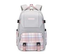 FANDARE Ultra-léger Sac à Dos Sacs Scolaires Filles Cartables Scolaires Garçons Sac d'école Sacs Scolaires pour Femmes Hommes Adolescents Étudiant Outdoor Voyage école Imperméable Treillis Gris