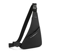 FANDARE Ultra-Léger Sac de Poitrine Bandoulière Sling Crossbody Homme Recto-Verso d'Epaule Imperméable de Ceinture pour Voyage Randonnée Camping Noir