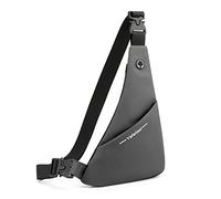 FANDARE Ultra-Léger Sac de Poitrine Bandoulière Sling Crossbody Homme Recto-Verso d'Epaule Imperméable de Ceinture pour Voyage Randonnée Camping Gris