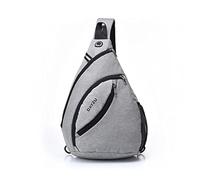 FANDARE Ultra-Léger Sac de Poitrine en Cuir - Bandoulière Sling Crossbody pour Homme et Femme - Sacoche d'Épaule et de Ceinture pour Voyage, Randonnée, Camping - Imperméable en Nylon Gris