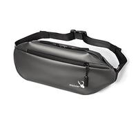 FANDARE Ultraléger Sac de Poitrine Banane Homme Sacoche Bandoulière Impermeable PU pour Course Voyage Randonnée Cyclisme Jogging Sport Gris Foncé