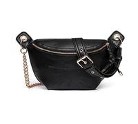 FANDARE Ultraléger Sac de Poitrine Sac à bandoulière pour Femme en Cuir PU Sac Besace Sac Porté épaule Sacs à bandoulière Sac d'épaule pour Voyage Cyclisme Sling Crossbody Bag Sac de Messenger Noir