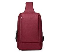 FANDARE Unisex Sac de Poitrine Sling Bag avec Port de Chargement USB Sacoche Homme Femme Sac d'Epaule Sacoche de Ceinture Sac Bandoulière pour École Voyage Randonnée Cyclisme Jogging Durable Rouge