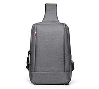 FANDARE Unisex Sac de Poitrine Sling Bag avec Port de Chargement USB Sacoche Homme Femme Sac d'Epaule Sacoche de Ceinture Sac Bandoulière pour École Voyage Randonnée Cyclisme Jogging Gris foncé