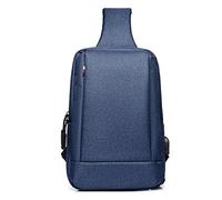 FANDARE Unisex Sac de Poitrine Sling Bag avec Port de Chargement USB Sacoche Homme Femme Sac d'Epaule Sacoche de Ceinture Sac Bandoulière pour École Voyage Randonnée Cyclisme Jogging Durable Bleu