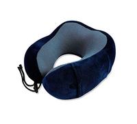 FANDARE Unisexe Coussin de Voyage Mousse à Mémoire Oreiller Oreiller pour Le Cou Neck Pillow pour Adolescents, Avion/Autobus/Train Voyage,Accueil,Bureau, 360 ° Soutien du Cou et du Menton Bleu foncé