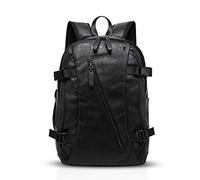 FANDARE Unisexe Sac À Dos Imperméable Sacs Scolaires Hommes Femmes Cartables Adolescent Sacs D'école Loisir Daypack Garçons Sacs de Voyage Outdoor Camping PU Pack, Noir, L, Sac à Dos Loisir