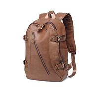 FANDARE Unisexe Sac À Dos Imperméable Sacs Scolaires Hommes Femmes Cartables Adolescent Sacs D'école Loisir Daypack Garçons Sacs de Voyage Outdoor Camping PU Pack Marron Foncé