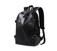 FANDARE Unisexe Sac À Dos Imperméable Sacs Scolaires Hommes Femmes Cartables Adolescent Sacs D'école Loisir Daypack Garçons Sacs de Voyage Outdoor Camping PU Pack Noir A