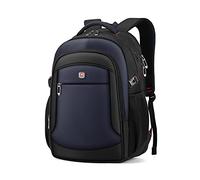 FANDARE Unisexe Sac à Dos Ordinateur Portable 16 Pouces Sac à Dos d'affaires avec USB Homme Femme Sac à Dos Fonctionnel Sac a Dos PC Portable pour Loisirs Affaire Scolaire Polyester Noir Bleu L