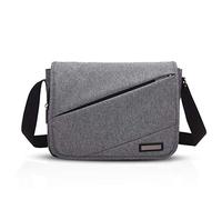 FANDARE Unisexe Sac Bandoulière Sacoche Sac d'épaule Crossbody Messenger Bag pour 10.9 Pouces Laptop Briefcase Hommes Femmes Grand Sac de Sport Travail Université Ecole Cartable Gris