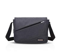 FANDARE Unisexe Sac Bandoulière Sacoche Sac d'épaule Crossbody Messenger Bag pour 10.9 Pouces Laptop Briefcase Hommes Femmes Grand Sac de Sport Travail Université Ecole Cartable Noir L