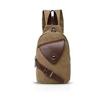 FANDARE Unisexe Sac de Poitrine Homme Sac À Dos Femme Sling Bag Toile Sac d'Epaule Sacoche Sac Bandoulière pour Affaires Université École Cyclisme Camping Voyage Casual Daypacks