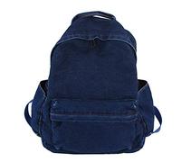 FANDARE Vintage Sac à Dos Unisexe Cartable Adolescent Mode Sacs D'école Garçons Filles Sacs à Dos Scolaires Extérieur Camping Voyage Backpack Durable Toile Bleu Marin