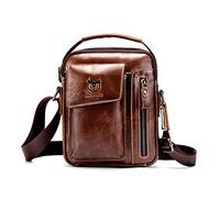 FANDARE Vintage Sacs bandoulière Homme Sacs à Main Cartable Cuir Sacs à Dos porté Travers Sacoche Imperméable Crossbody Messenger Bag Entreprise Sac d'épaule Pochette Garçon Entreprise Voyage Marron