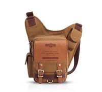 FANDARE Vintage Sling Bag Sacs à Dos Porté Crossbody Bag Voyage Hiking Bag Cycling Sac Bandoulière Trekking Déséquilibrer Porter des Hommes Toile