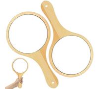 FANDE 2 Pièces Miroir à Main en Bois Miroirs de pour Femme Miroirs de Poignée Suspendus Portables Vintage pour Salon - Miroir de Barbier