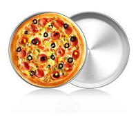 FANDE Plaque à Pizza en Acier Inoxydable, Moule/Pierre à Pizza de Four, de 2Pcs Diamètre de 20cm, Roulage de Bord et Poli-mirroir, Anti-Rouille Idéal pour Pizza, Pâtisserie et Gâteau