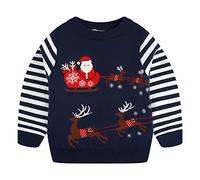 Fandecie Enfants garçons tricoté Rennes de Noël Noël Nouveauté Pull ,100,Bleu,2 -3 ans