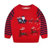 Fandecie Enfants garçons tricoté Rennes de Noël Noël Nouveauté Pull ,100,Rouge,2 -3 ans