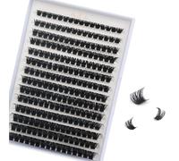 FANDIQ Lot de 224 faux cils individuels naturels, courbure D, cils russes individuels pour débutants (100D, 8 à 16 mm)