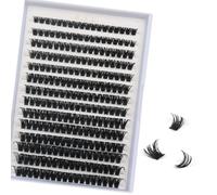 FANDIQ Lot de 252 extensions de cils individuels - Courbure D - Cils individuels - 80D - 8 à 16 mm - Cils individuels - 80D - 16 mm