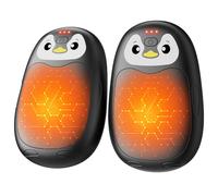 FANDLISS Chauffe Main Electrique Lot de 2, Chaufferette Main Reutilisable 8000mAh Rechargeable par USB, 3 Niveaux de Chauffe, Cadeaux Hiver Unisexes, pour Camping et Sports en Extérieur (Noir)