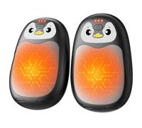 FANDLISS Chauffe Main Electrique Lot de 2, Chaufferette Main Reutilisable 8000mAh Rechargeable par USB, 3 Niveaux de Chauffe, Cadeaux Hiver Unisexes, pour Camping et Sports en Extérieur (Blanc)