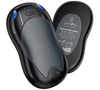 FANDLISS Chauffe Main Électrique mit 10000mAh, Chauffage Double Face Magnétique 2PCS, USB Rechargeable Chauffe-Main, 3 Niveaux de Température, Cadeaux d'hiver pour Plein Air/Camping/Noël (Noir Gris)