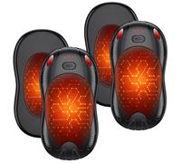 FANDLISS Chauffe Main Électrique mit 10000mAh, Chauffage Double Face Magnétique 4PCS, USB Rechargeable Chauffe-Main avec 3 Niveaux de Température, Cadeaux d'hiver pour Plein Air/Camping/Noël(Noir)