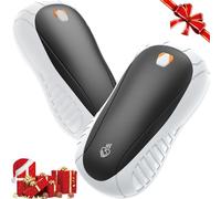FANDLISS Chauffe Main Électrique Split 2 Pack Rechargeable Chauffe Main Portable 3 Modes de Chauffage Chauffe-Mains USB Convient pour l'hiver, Idéal pour Sport en Plein Air Golf Camping - Noir Blanc