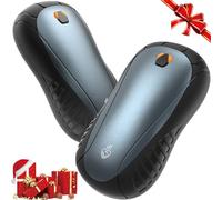 FANDLISS Chauffe Main Électrique Split 2 Pack Rechargeable Chauffe Main Portable 3 Modes de Chauffage Chauffe-Mains USB Convient pour l'hiver, Idéal pour Sport en Plein Air Golf Camping - Gris Noir