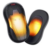 FANDLISS Chauffe Main Rechargeable,10000mAh Chaufferette Main Reutilisable Iron Man,2024 Ddernière Lot de 2 Chauffe Main Electrique Portables,Adaptés pour Extérieur&Intérieur,Camping-Noir Argent