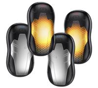 FANDLISS Lot de 4 Chauffe Main Rechargeables,2025 Ddernière Chaufferette Main Reutilisable Iron Man, Chauffe Main Electrique Portables 5000mAh,Adaptés pour Extérieur&Intérieur,Camping-Noir Argent