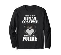 Fandom Fourrure Costume Humain Loup Fursona Funny Identity Meme Manche Longue
