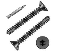 FandWay 100 Pièces Torx Vis Autoforeuse Metal Noir,M4.2x16mm Vis à Tôle Autotaraudeses et Autoperceuse Autoperforante Inox 410 Torx Tête Fraisée Plate pour Aluminium Bois Tôle Plastique.Avec 1 TX20.