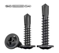 FandWay Lot de 100 vis autotaraudeuses à tête bombée modifiée pour acier, M4,8 x 25 mm, vis autoperceuses pour métal, vis Tek à tête bombée modifiée, vis à tôle en acier inoxydable 410 pour bois