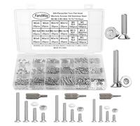 FandWay M2 M2.5 M3 Torx Vis à Métaux et écrous,900 Pièces Vis à Tête Plate Torx,Boulon et écrous Rondelles,Boulons Tete Fraisee Entièrement Filetées en Acier Inoxydable 304.