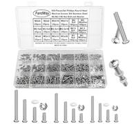 FandWay M2 M2.5 M3 Vis à Métaux et écrous,900 Pièces Vis à Tête Ronde Croix,Boulon et écrous Rondelles,Boulon à Tête Bombée Cruciforme Entièrement Filetées en Acier Inoxydable 304.