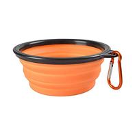 Faneli Gamelle de voyage pliable pour chien et chat - Gamelle d'eau pour chien et chat (orange)