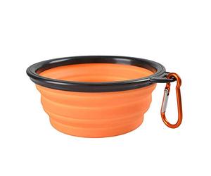 Faneli Gamelle de voyage pliable pour chien et chat - Gamelle d'eau pour chien et chat (orange)