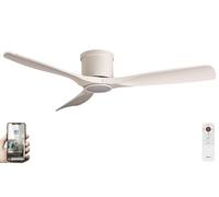 Fanelite - Brasseur d'air 132 cm blanc ARATUA - Moteur DC 35W - Lumière LED 20W dimmable 3 couleurs - Télécommande - Wifi - Contrôles vocaux - 3 pales - Très silencieux