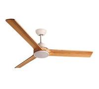 Fanelite - Ventilateur de plafond 132 cm blanc et bois BALABIO - Moteur DC 36W - Lumière LED 20W dimmable 3 couleurs + LED SUPERIEURE 2W 3000°K BLANC ET BOIS G